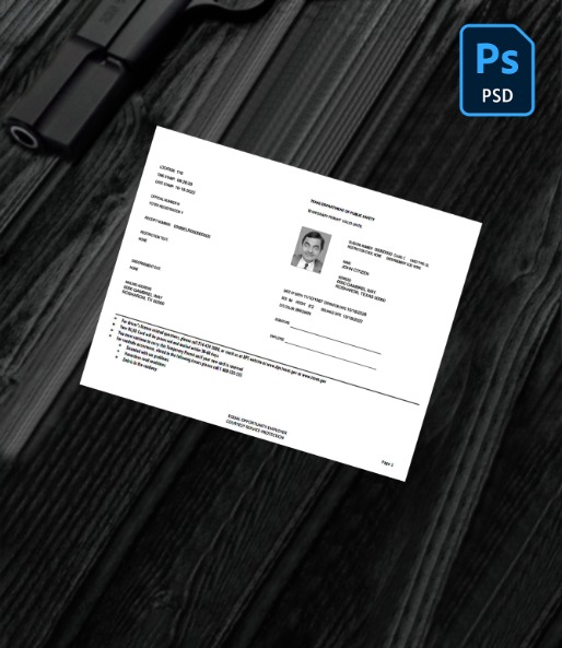 USA Texas driving license temporary permit PSD